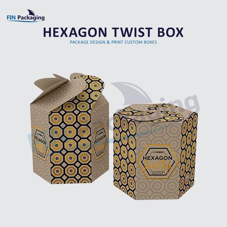 Hexagon twist top boxes