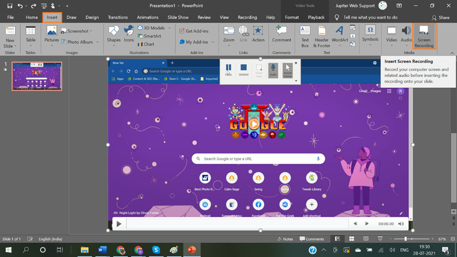 Screen Record Using Microsoft PowerPoint